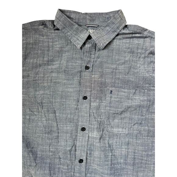 IZOD Saltwater Relaxed Classic short sleeve button down chambray blue, men's XL - Picture 2 of 7